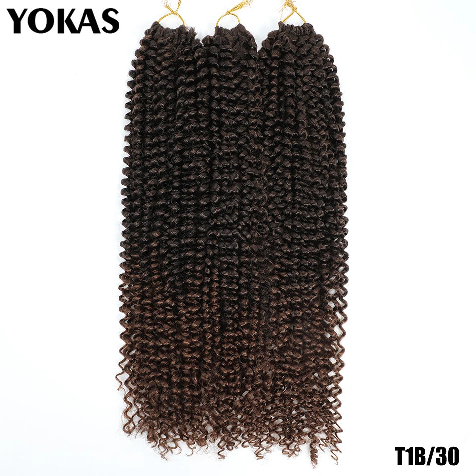 Water Wave Crochet Hair Extensions Synthetic 22 Inch For African Women Afro Curl Braiding Hair Strand Hair Extensions For Female