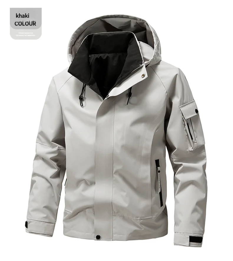 Men's three anti-punching jacket new jacket men's spring and fall fashion tide hooded workwear handsome casual versatile
