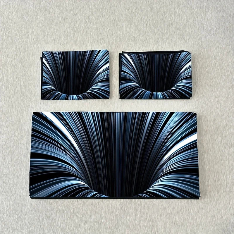 3pcs Duvet Cover Set  blue and Black 3D Bedding Cover, Men Women Adults Bedroom Decor Comfortable and soft fabric no pillow core