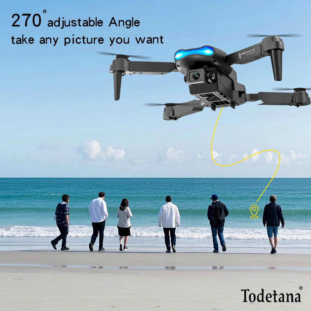 E99 Drone with 4K Wide Angle HD Camera, 360 roll, Mobile APP Control Foldable RC Aerial Quadcopter - Ideal Gift