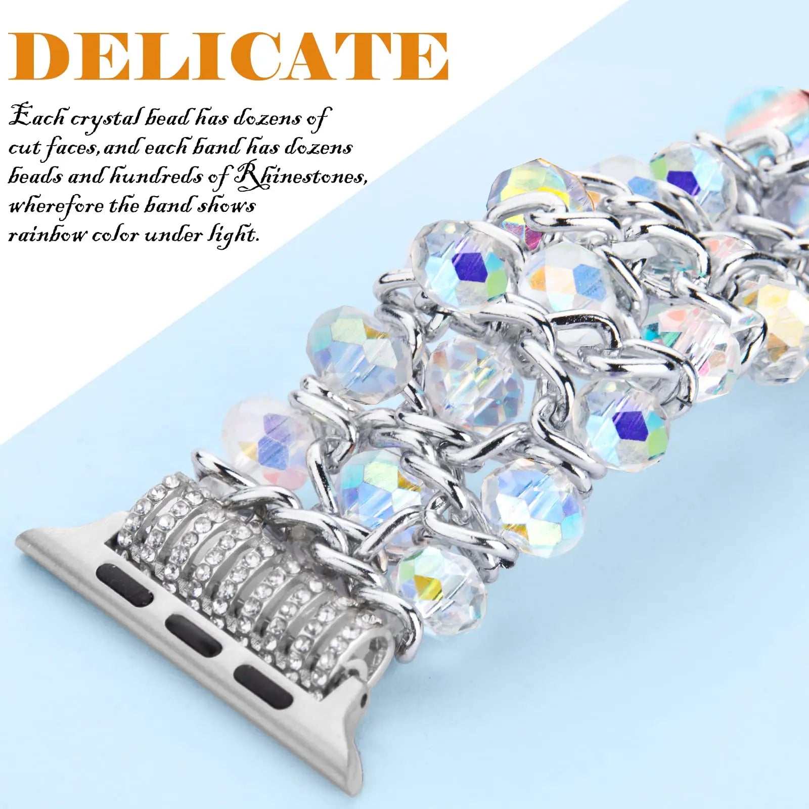 Glitter Pearl Compatible Apple Watch Women's 38mm 40mm 41mm 42mm 44mm 45mm  Strap iWatch Ultra Series SE 9 8 7 6 5 4 3 2 1Band