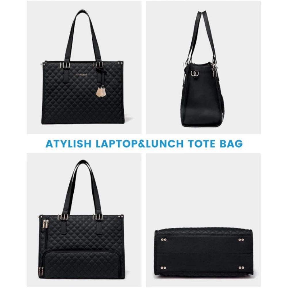 2-in-1 Lunch Tote Bag Laptop Bag with Purse Multi-Function Business Lunch Bag Lunch Box Handbag for Work Office Camping Picnic