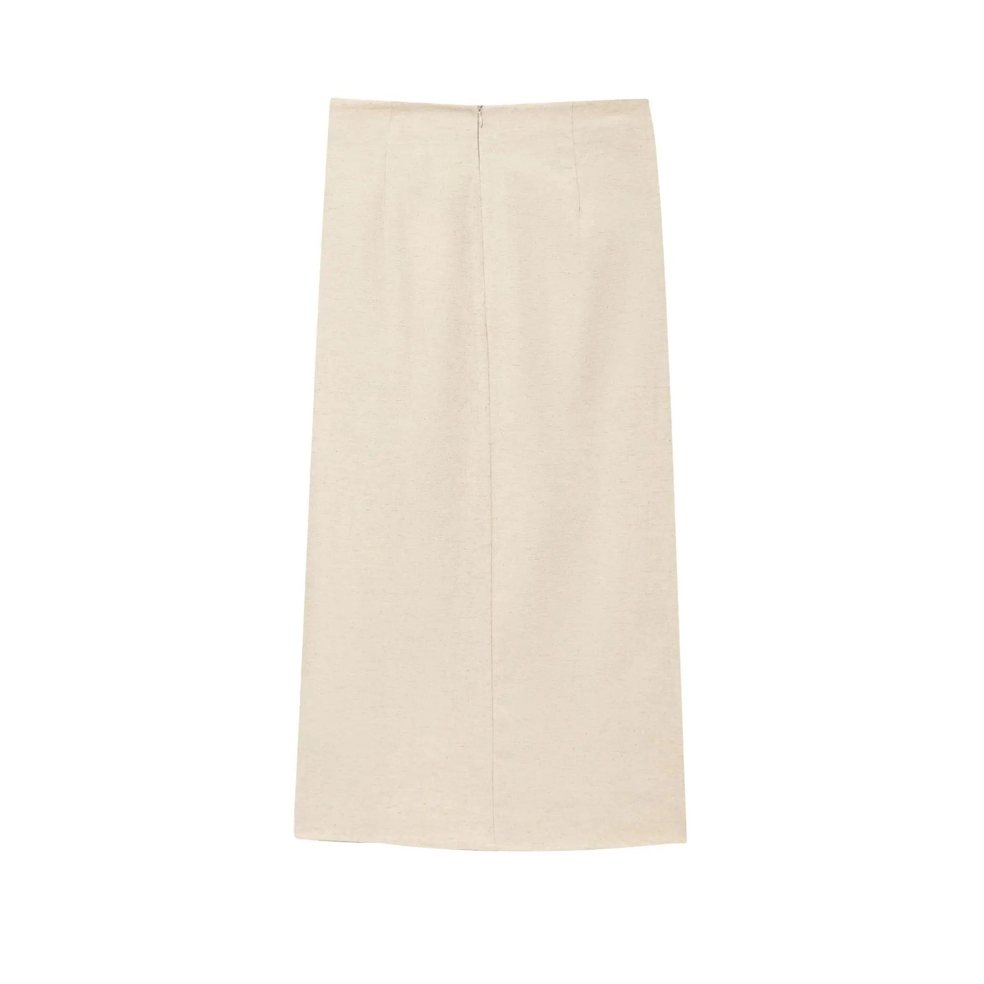 New Women's Suit Summer Suit Casual Simple Multifunctional Pleated Lapel Sleeveless Short Top Paired with Buckle Slit Skirt