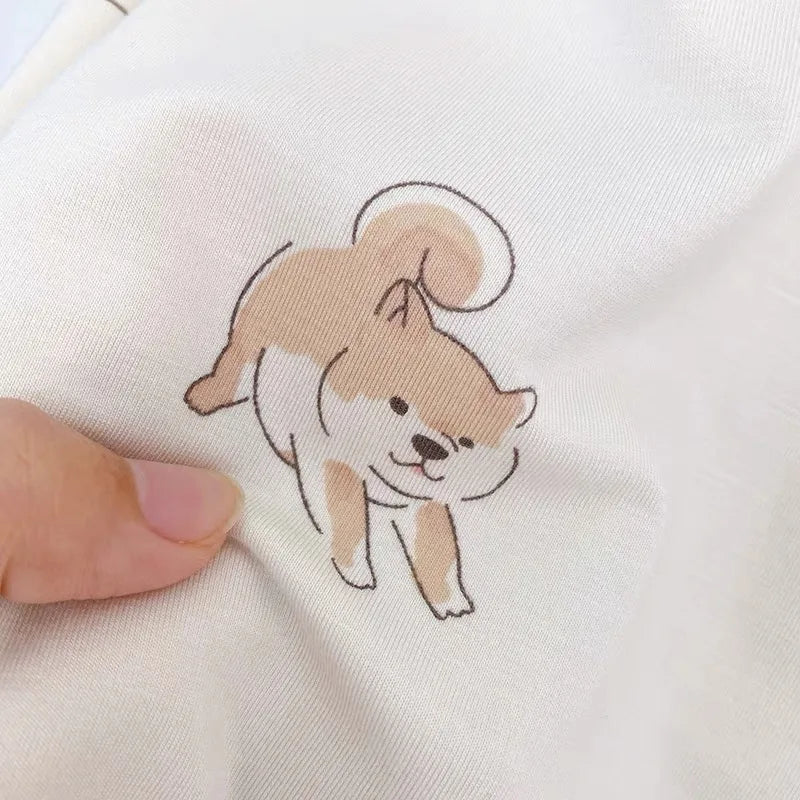 Sales Pajamas Set Women Room Wear Ladies Pajamas Ladies Cotton Shiba Inu Printed Lounge Wear