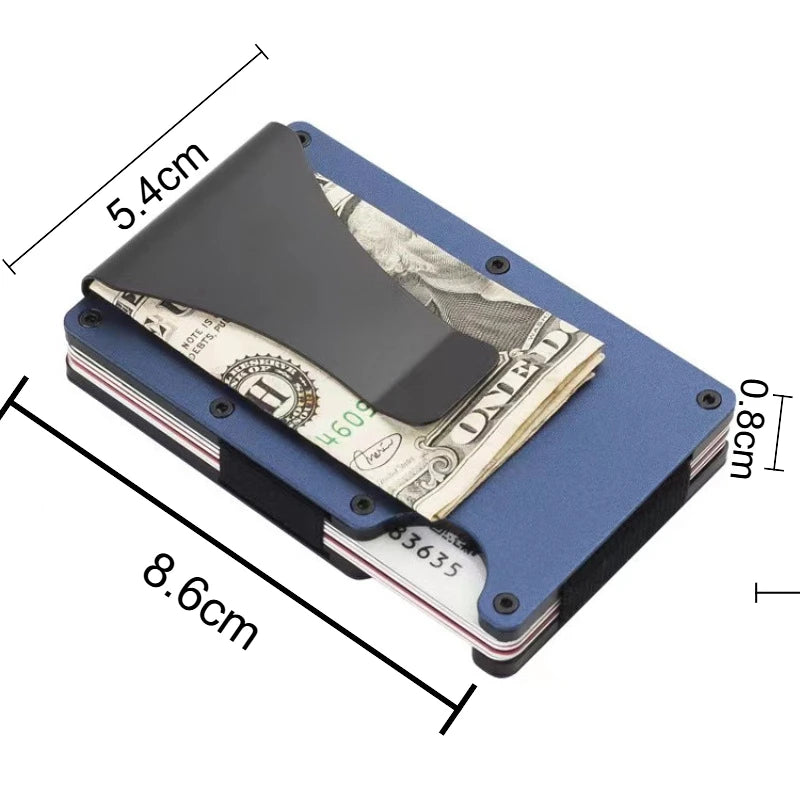 Cartera Delgada Para Hombre - Cartera Minimalista para Hombre con Bloqueo RFID para Bolsillo Delantero - Cartera Metálica con Clip para Billetes para Hombre