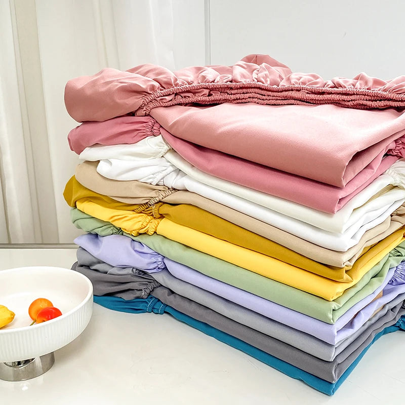 Double Bed Sheets Couple Elastic Fitted Sheet  Microfiber  Ultra-Soft Hotel Luxury Mattresses cover Queen single king Size