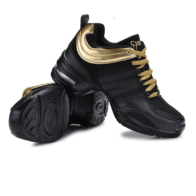 Women Modern Dancing Shoes Lady Breathable Knitted Jazz Dance Shoes Female Anti-slip Casual Sports Footwear