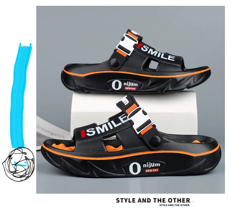 New Men's Massage Slippers Indoor Outdoor Sandals Beach Comfortable Soft Slides Clogs Casual Shoes Men Women Home Slippers