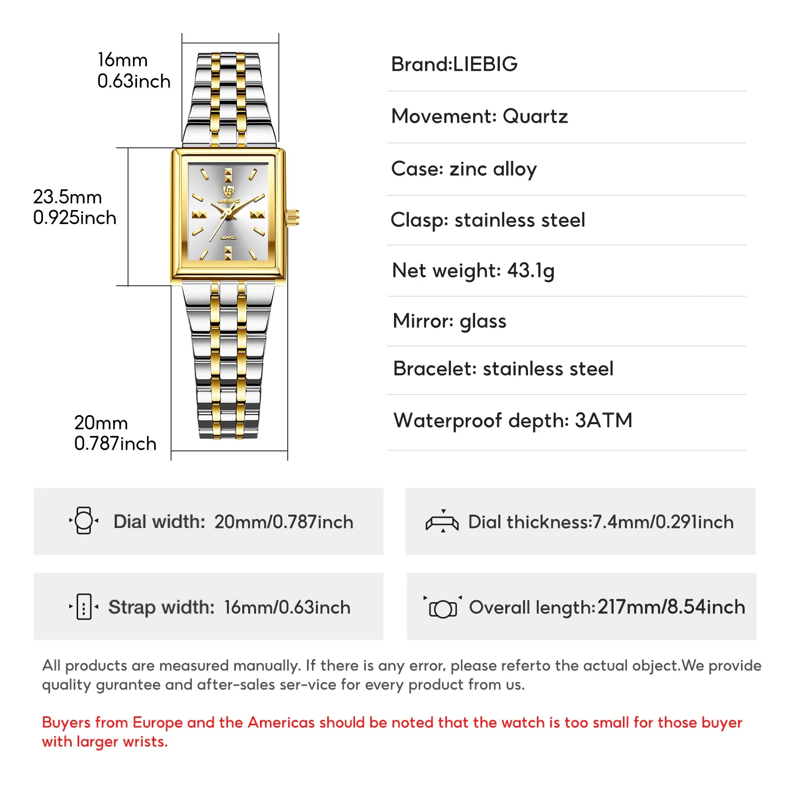 LIEBIG Ladies Watch Luxury Elegant Simple Quartz Wristwatches Fashion Automatic Women's Watches Stainless Steel Strap Time Watch