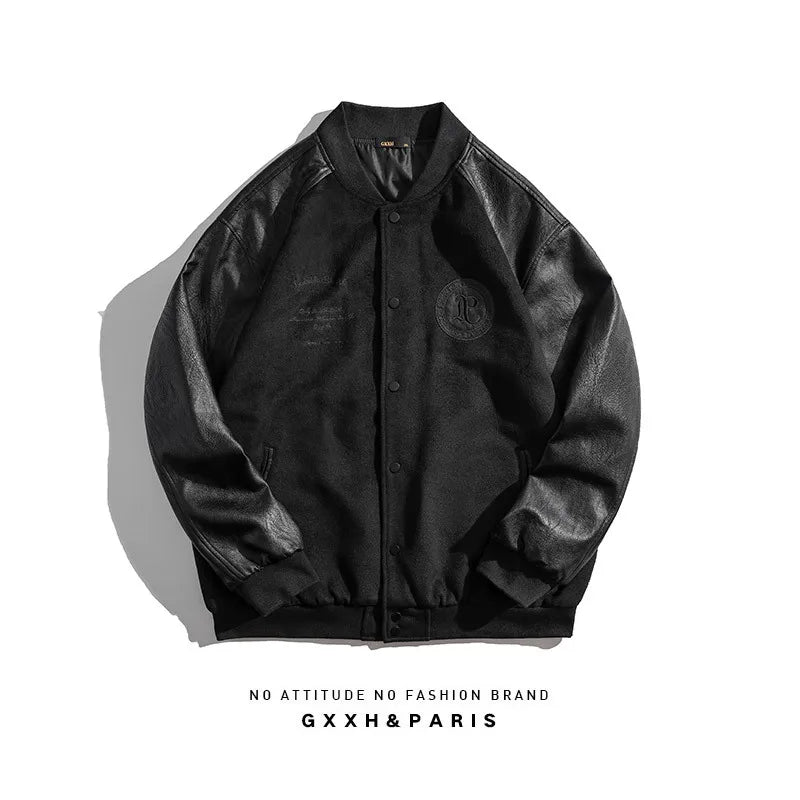 Men's Baseball Jacket, Plus Size, Loose, Spliced Cotton, Basic Mass Jackets, Autumn And Winter American Jacket, 7XL