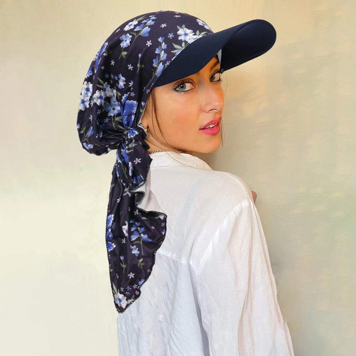 Floral Hijab Visor Cap
