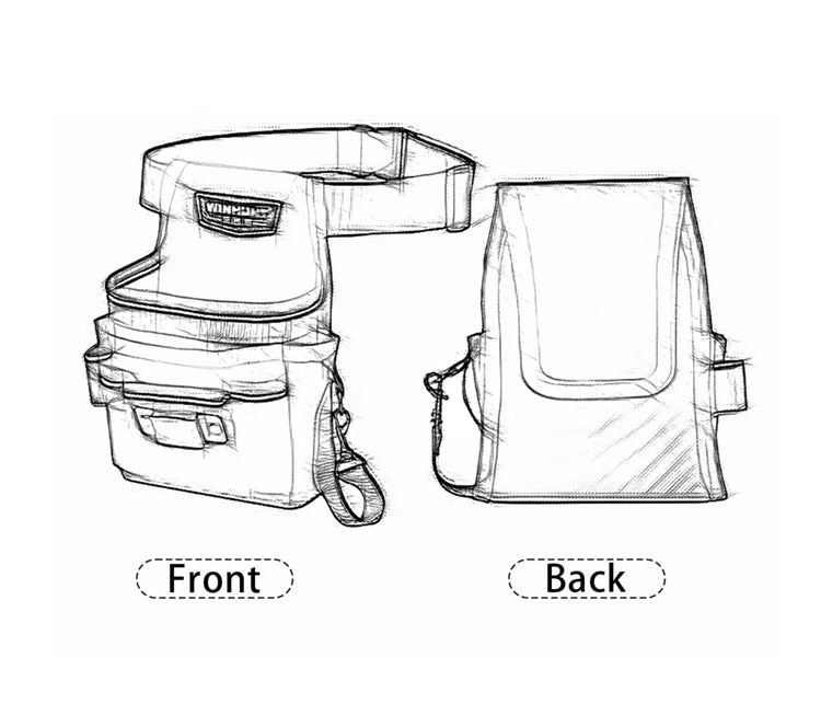 Electrician Tool Waist Bag - Durable, Portable, Multifunctional, Made of Textile Materials, No Assembly Required, Battery-Free f