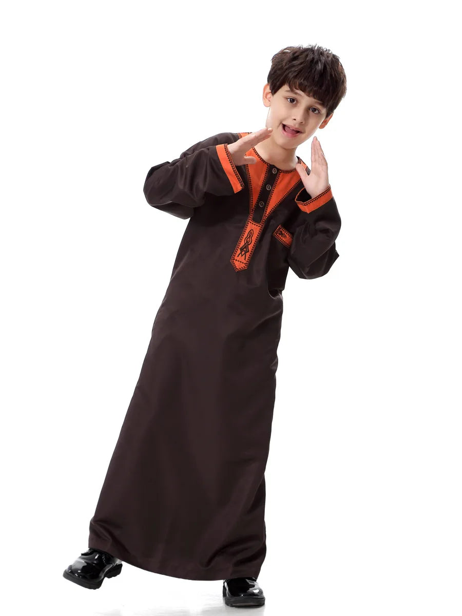 2025 Fashion Muslim Teenager Clothing Islam Men Summer Winter Eid Ramadan Prayer High Quality Elengance Party Boy's Robe Caftan