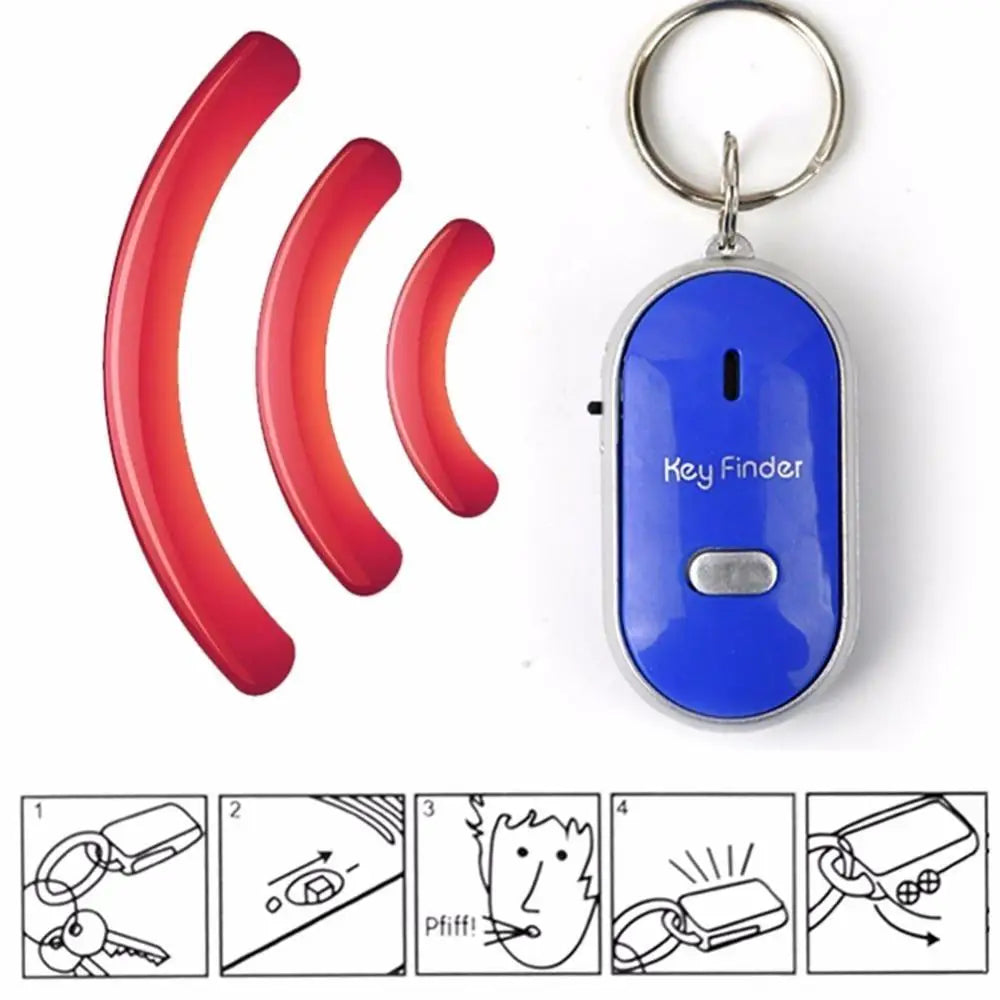 Mini Anti-lost Whistle Key Finder Flashing Beeping Remote Kids Key Bag Wallet Locators