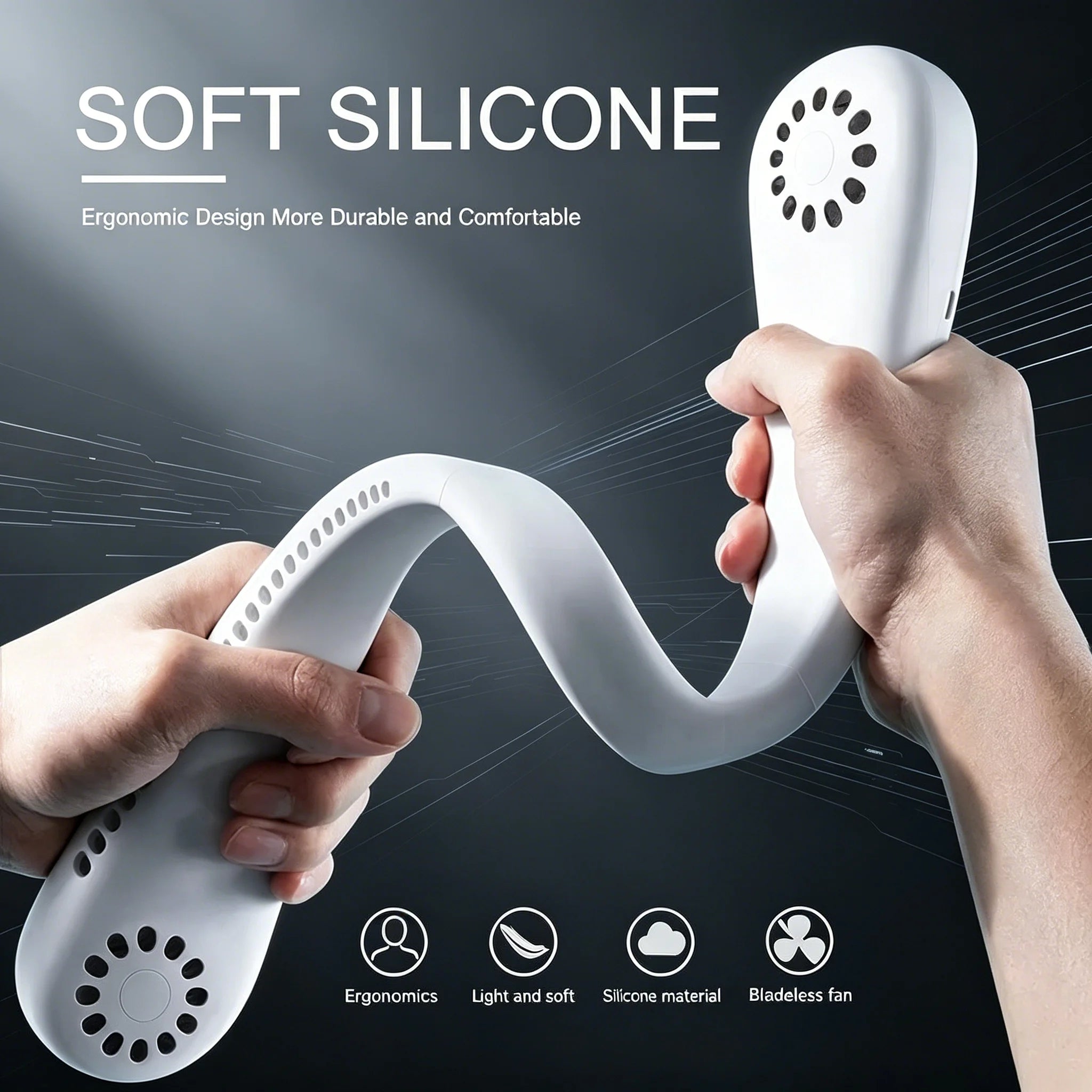 Mini Handheld Fan 3-Speed Strong Wind USB Rechargeable Long Lasting Portable Desk Fan For Students Office Outdoor Travel Camping