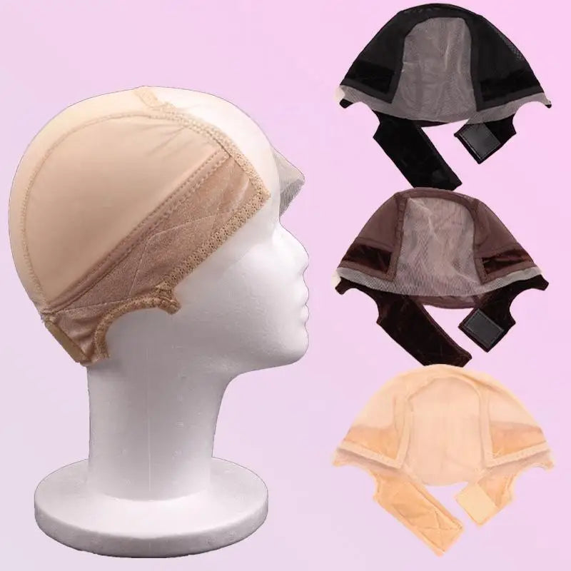 Stretch Velvet Wig Headband, Lace Mesh Wig Cap for Secure & Invisible Fit, Comfortable Grip Liner for All Day Wear