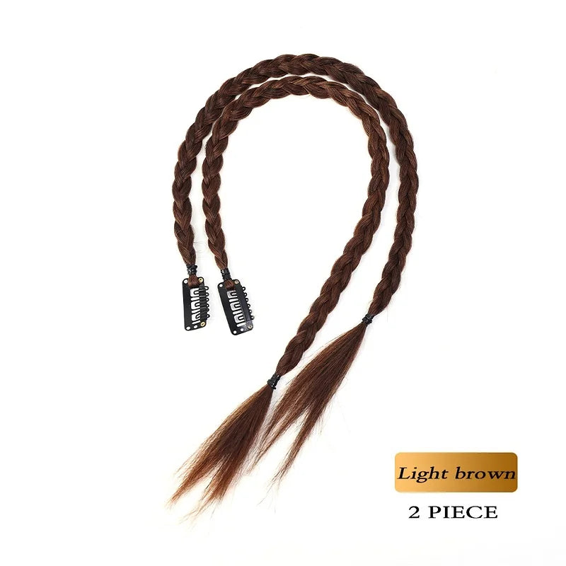 WIGSIN Synthetic 2pcs Braid Wig With Strong BB Clip Lightweight Box Braid Ponytail Hair Piece for Women