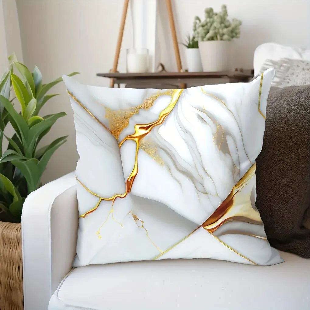 Funda de cojín con textura de mármol – Moderna, elegante y suave al tacto