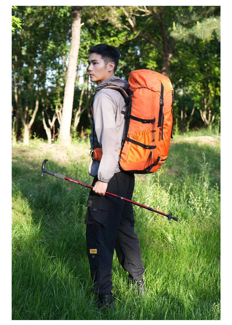 Hiking Backpack With Rain Cover Outdoor Camping Climbing Trekking Bag Large Sport Gear Organiser Daypack Travel Luggage Rucksack