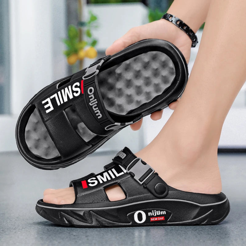New Men's Massage Slippers Indoor Outdoor Sandals Beach Comfortable Soft Slides Clogs Casual Shoes Men Women Home Slippers