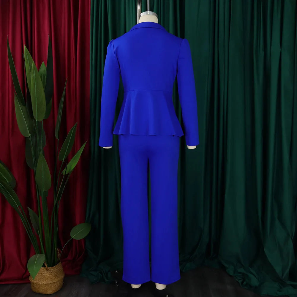 2 Two Piece Wide Leg Pant Suit for Women Formal Pants Set Elegant Wedding Party Dress Office Work Business Outfits Formal Wear