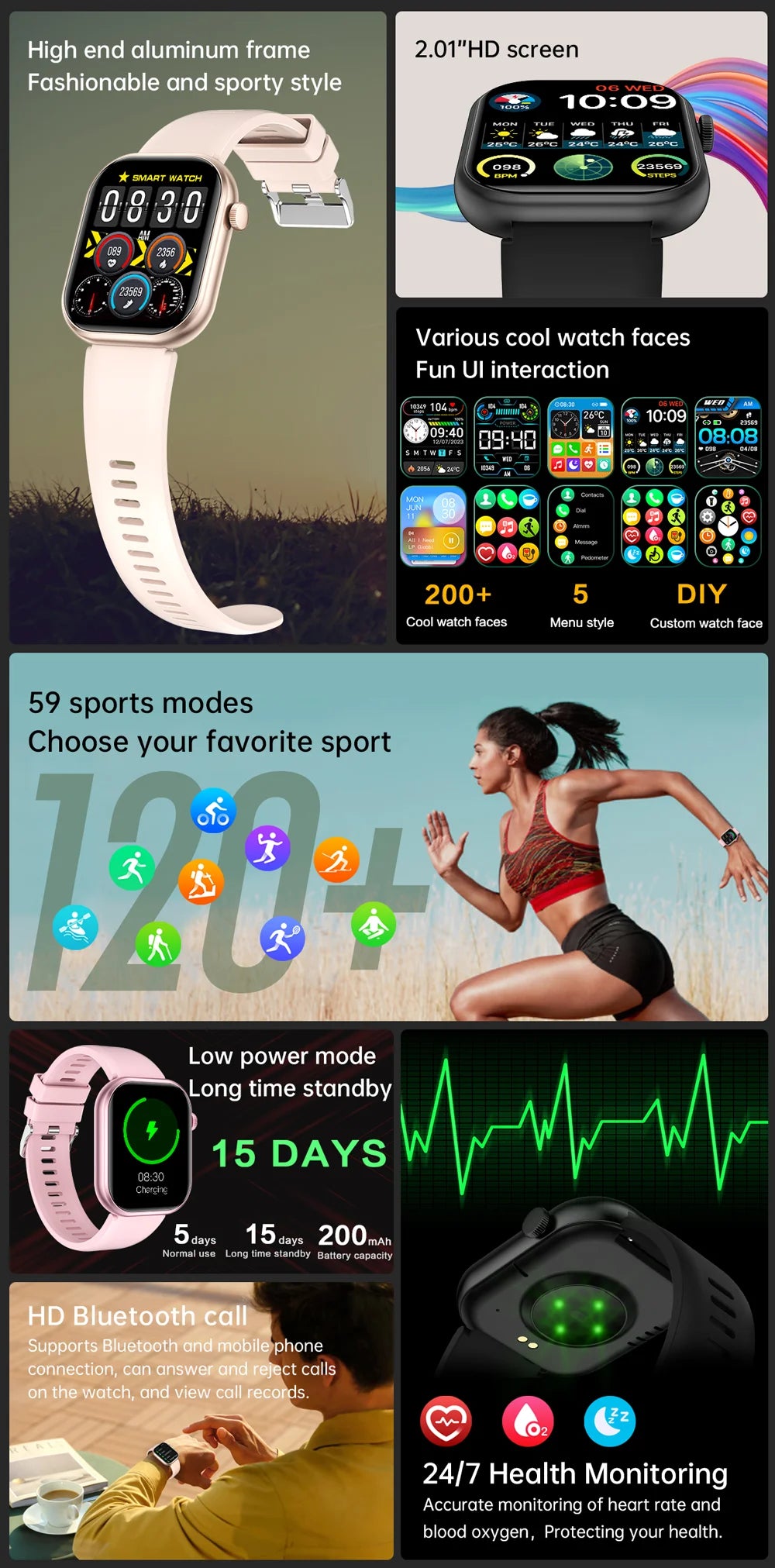 2025 New Smart Watch For Women Full Touch Screen Bluetooth Call Waterproof Sport Fitness Tracker Lady  Watches Smartwatch Men