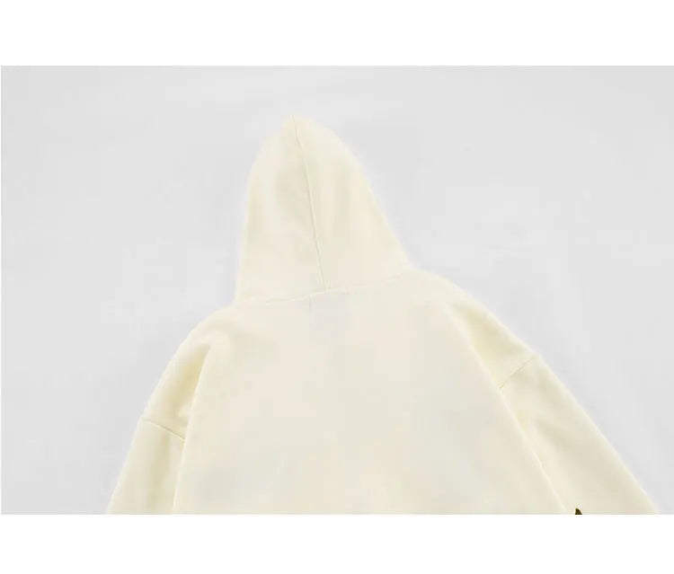 Hooded Sweatshirt Men's Women's Cross Embroidery Couple Trend Street Loose Hoodies for Men Clothing Youth Autumn Spring