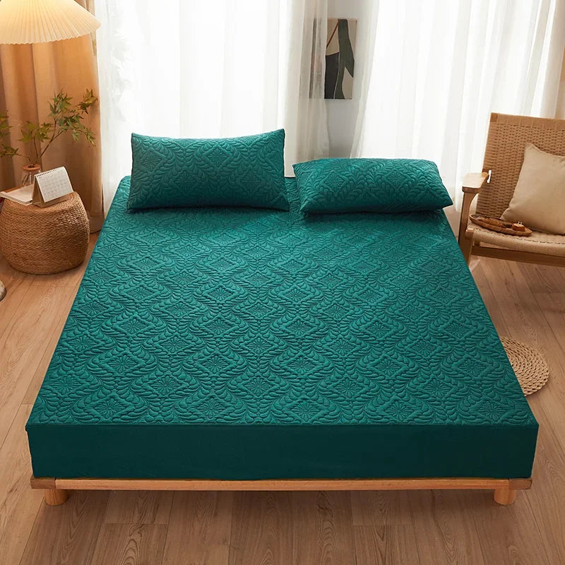 Quilted Waterproof Mattress Protector Cover Elastic Fitted Sheet Style Double Bed Protection Pad Twin Queen King 140 160x200cm