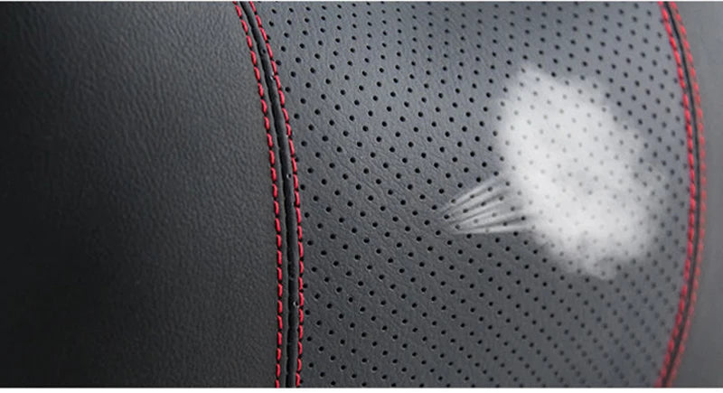 2PCS Top Quality Cowhide Car Neck Pillows Headrest Neck Pillow Support Auto Universal Seat Soft Breathable Interior Decoration