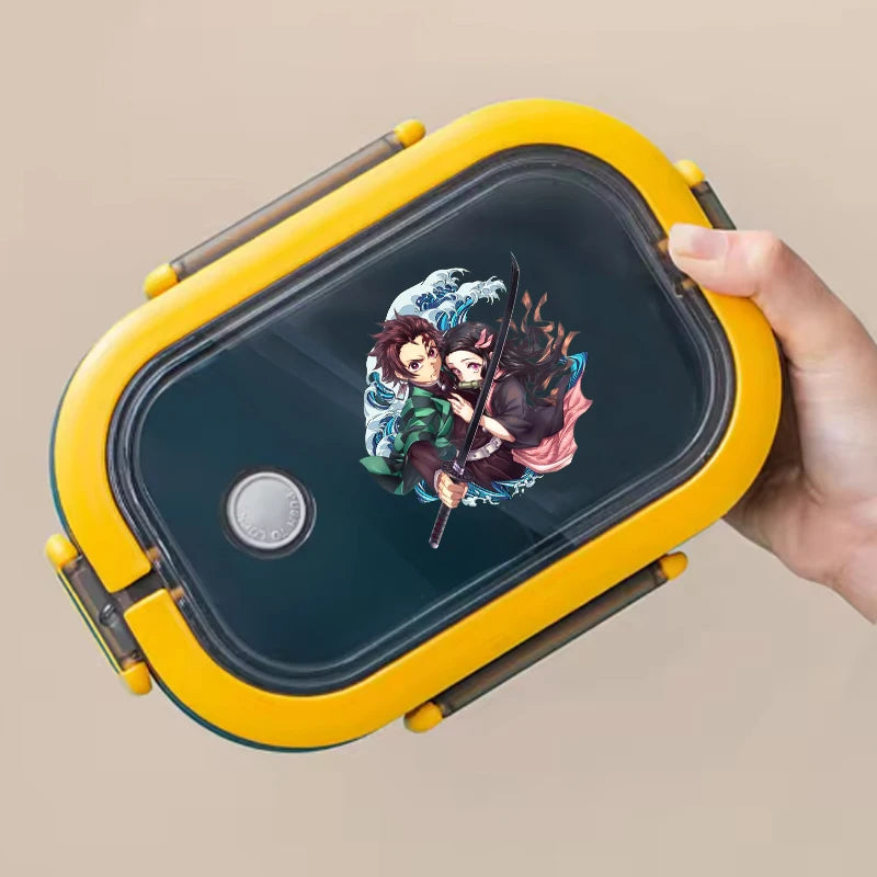 Demon Slayer Kimetsu No Yaiba Lunch Box Cartoon Anime Figures Dinner Pail Student Office Workers Large Capacity Sealed Bento Box