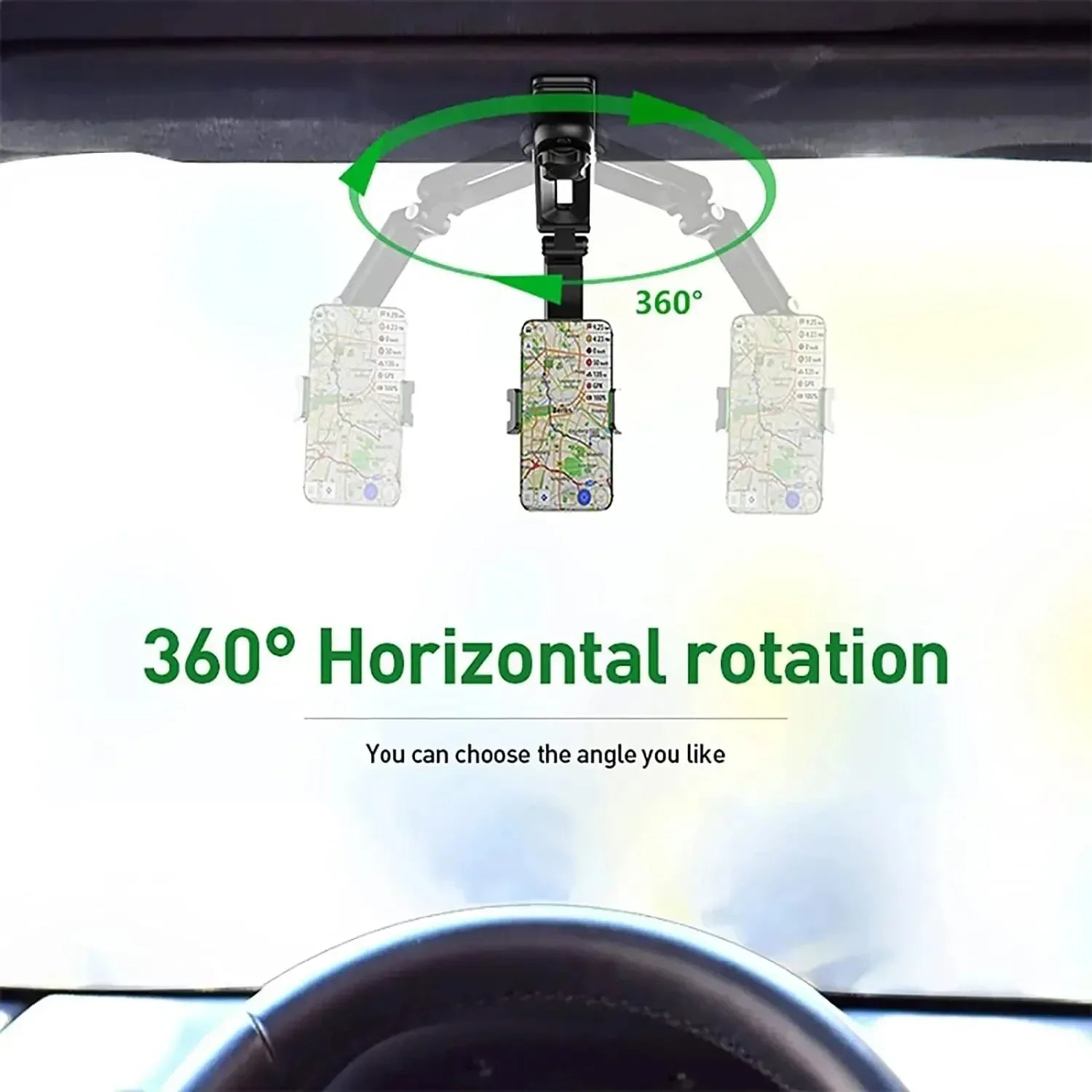 Soporte de teléfono con visera solar de 360°