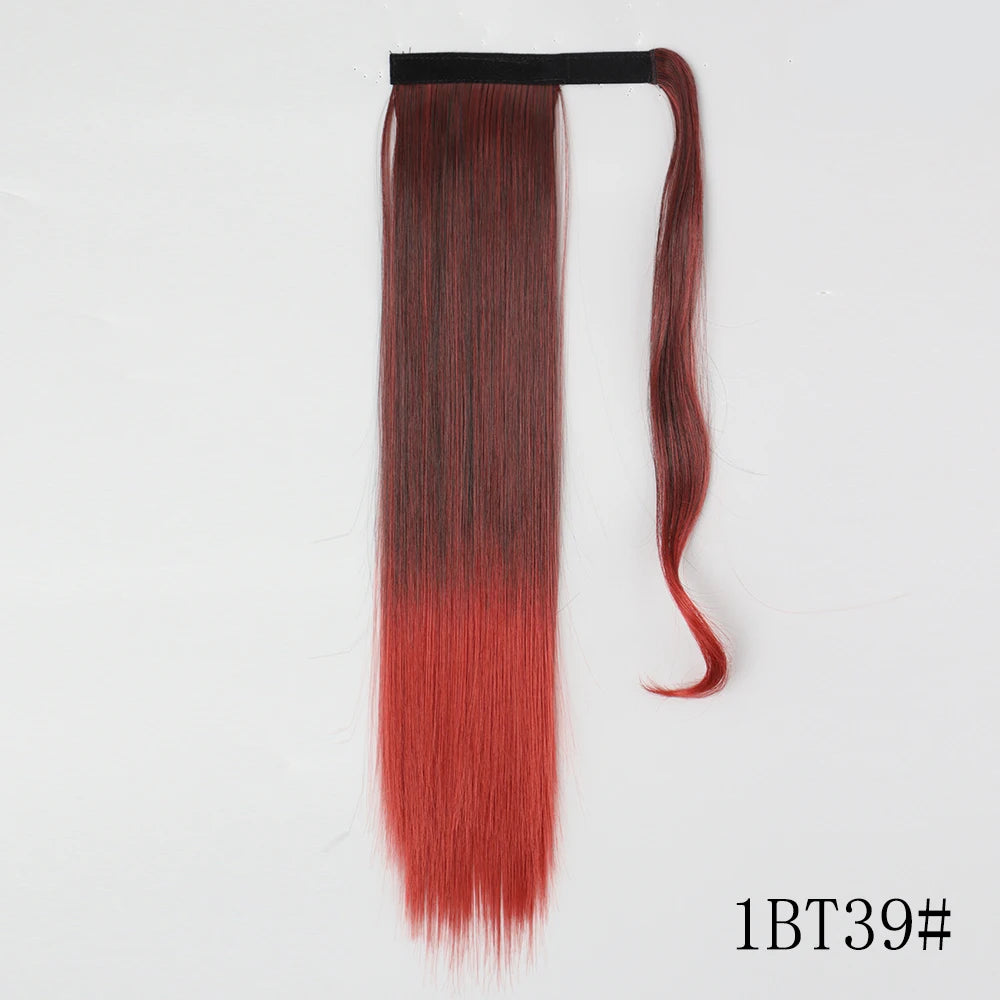 LISI GIRL Synthétique 22/34 Pouces Queue de Cheval enroulée Extensions de Cheveux Bouclés Afro Longs Postiches Queue de Cheval Faux Cheveux Résistant à la Chaleur