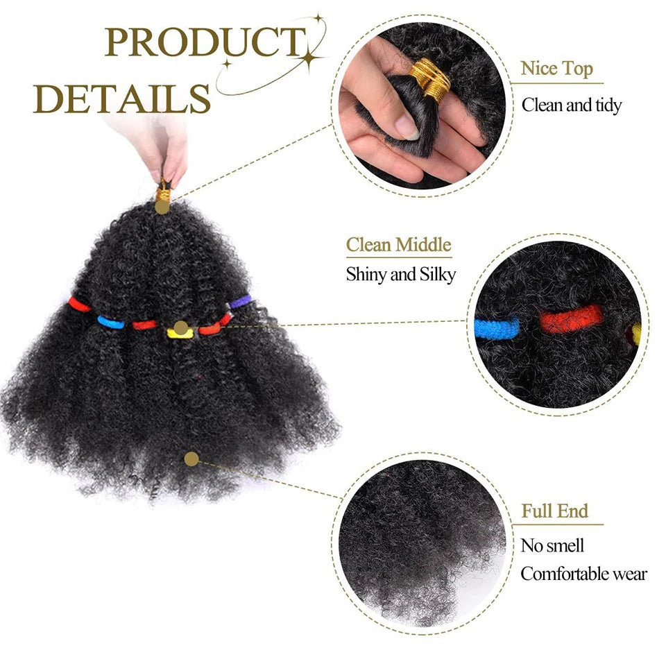 Afro Kinky Synthetic Wig 12 Inch 1 Packs(8stands/pack) Pre Afro Kinky Twist Wig Afro Braiding Wig Kinky Twist Crochet Braids