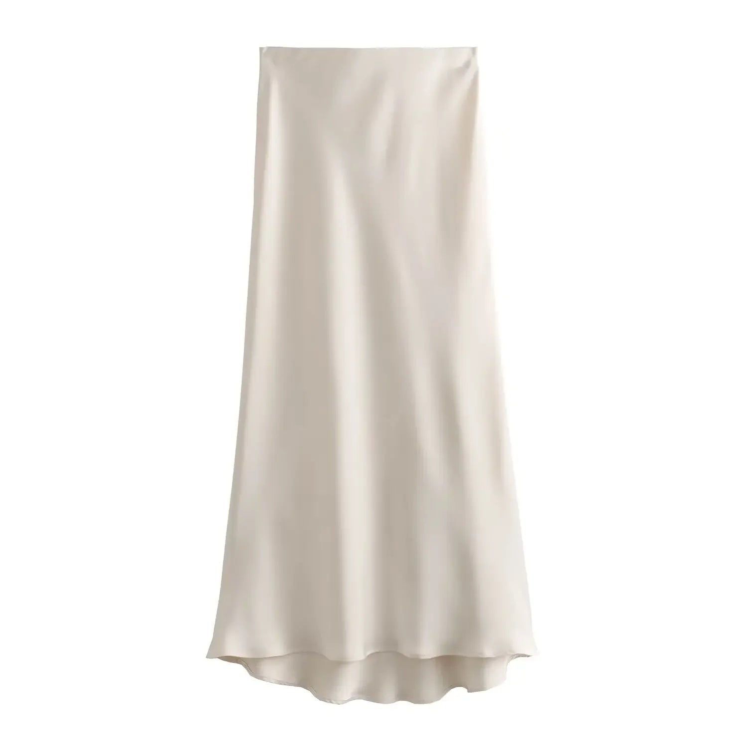 Willshela Falda de satén negra para mujer, falda larga elegante de cintura alta para mujer, falda midi de moda de verano, faldas de oficina para mujer