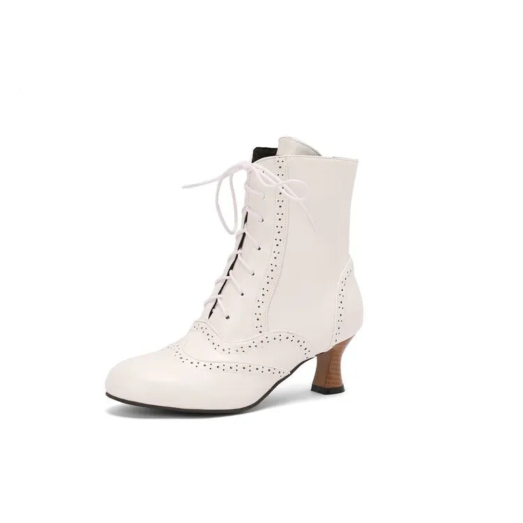 New Fashion Boots for Women High Quality Leather Women's Short Boots Daily Women High Heels Lightweight Womens Shoes Botas Mujer