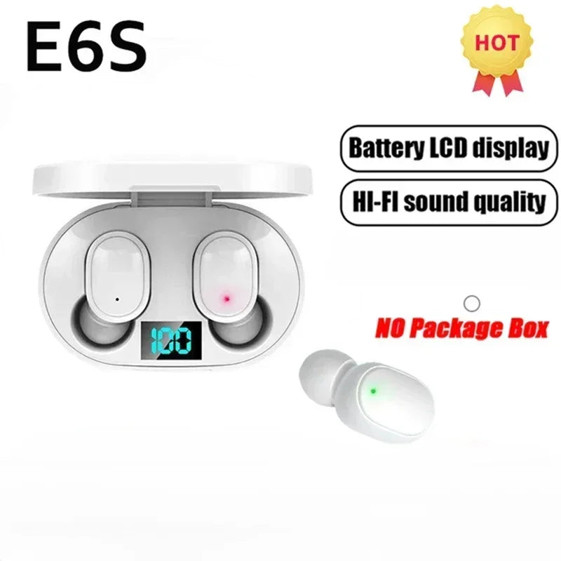 Auriculares inalámbricos Bluetooth E6S, auriculares Bluetooth TWS, audífonos inalámbricos con cancelación de ruido con micrófono