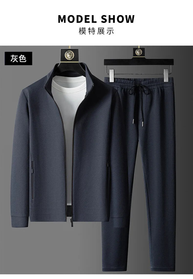 (jackets + trousers) spring fashion men jackets Man coats long sleeve men's casual jackets men A set of clothes size M-5XL