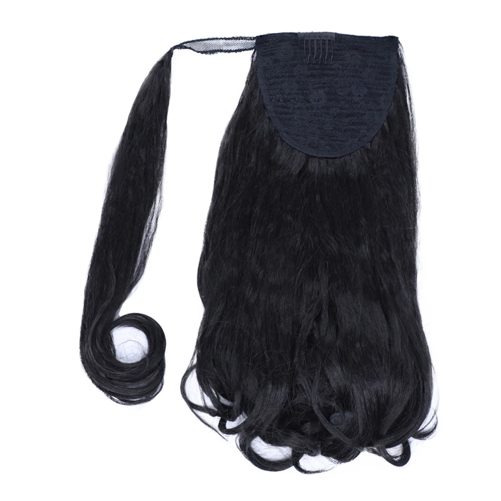 Extensions de queue de cheval synthétiques bouclées, queues de cheval enveloppantes pour femmes, postiches afro élastiques de 16 pouces pour chignons hauts.