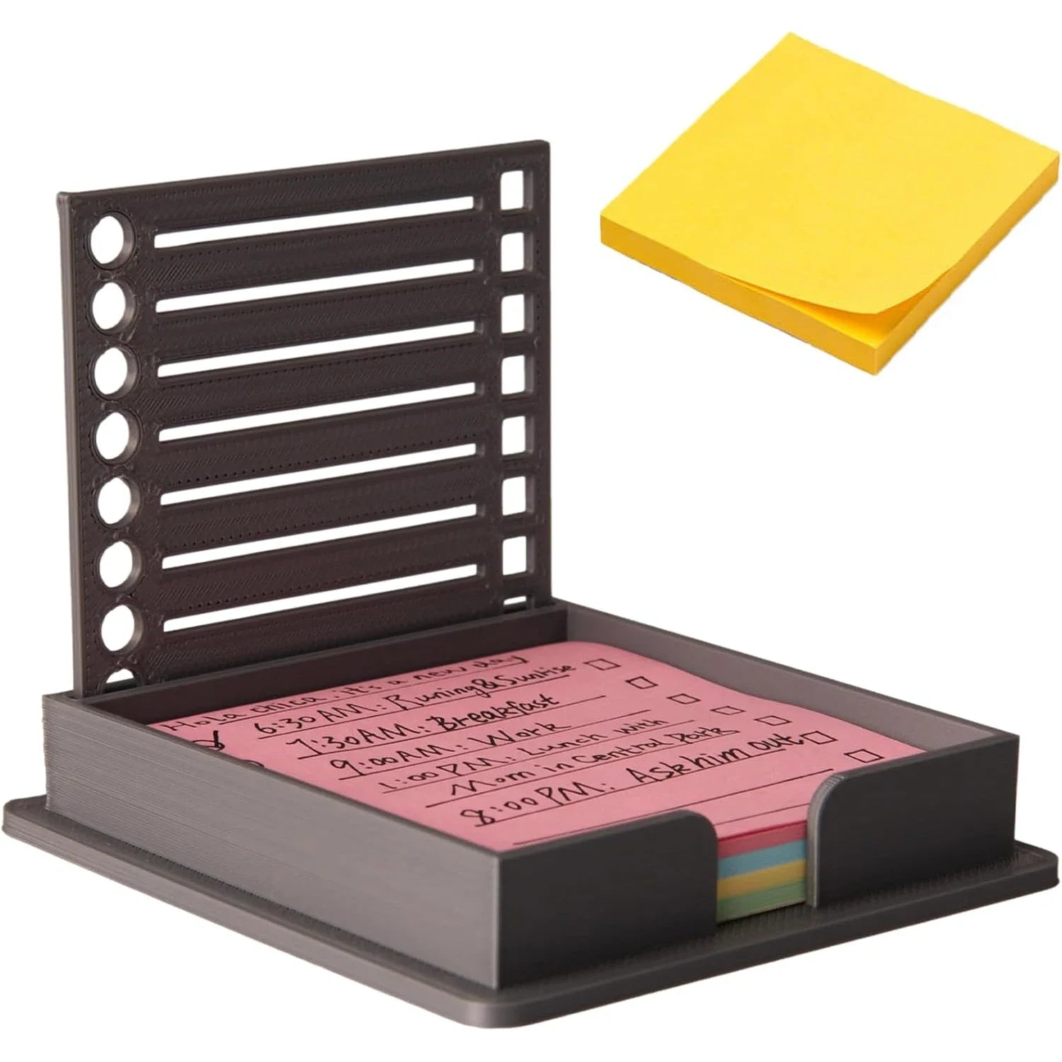 Sticky Note Dispenser Sticky Note Holder with Stencil Sticky Notes Template for Pad Self-adhesive Notepad Organ