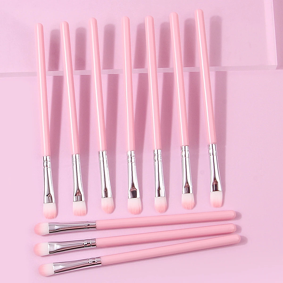 10 pink eye detail brush multifunctional makeup brush set eye shadow brush eyebrow brush professional eye makeup tool