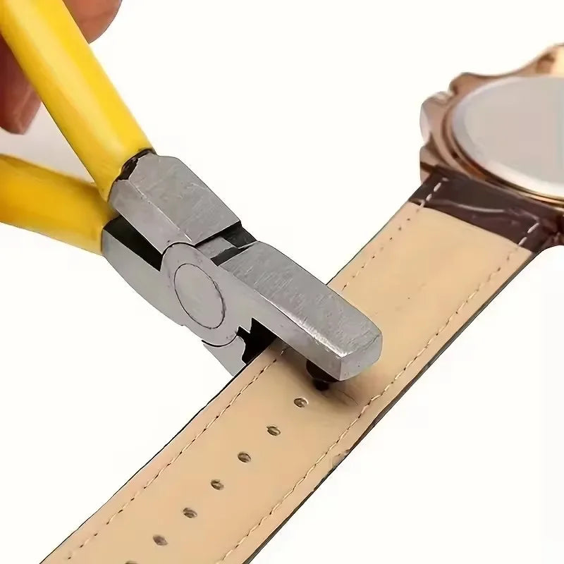 Perforadora de cuero Herramientas de cuero Multifuncional Perforadora de cinturones de acero al carbono ordinario Herramienta de perforación Perforadora de agujeros para cinturones Herramienta de artesanía