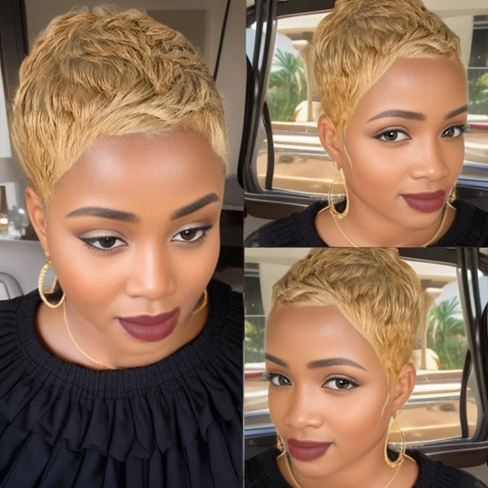 Blonde Layered Pixie Wig
