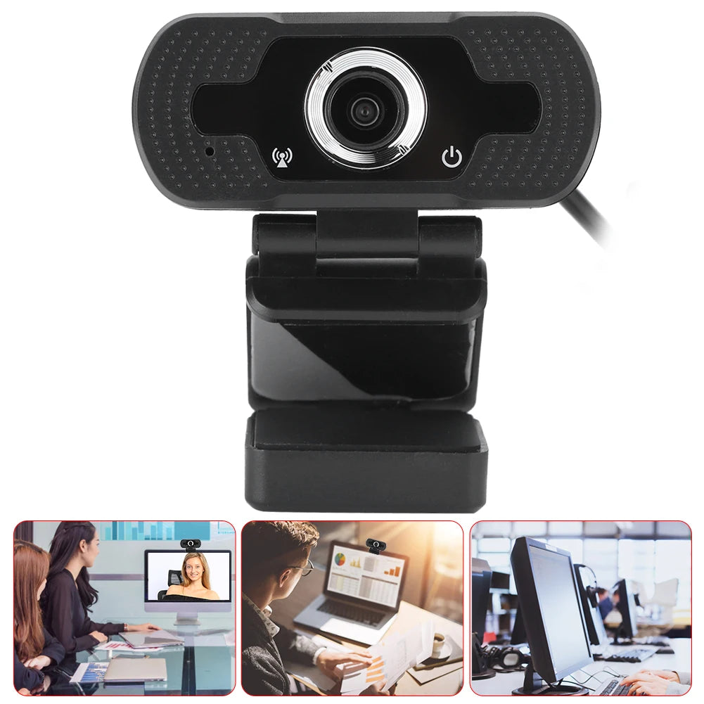 Camera with Microphone Webcam with Camera Webcam Computer Camera with Microphone for PC Laptop Desktop Video Call W8 1080P Black