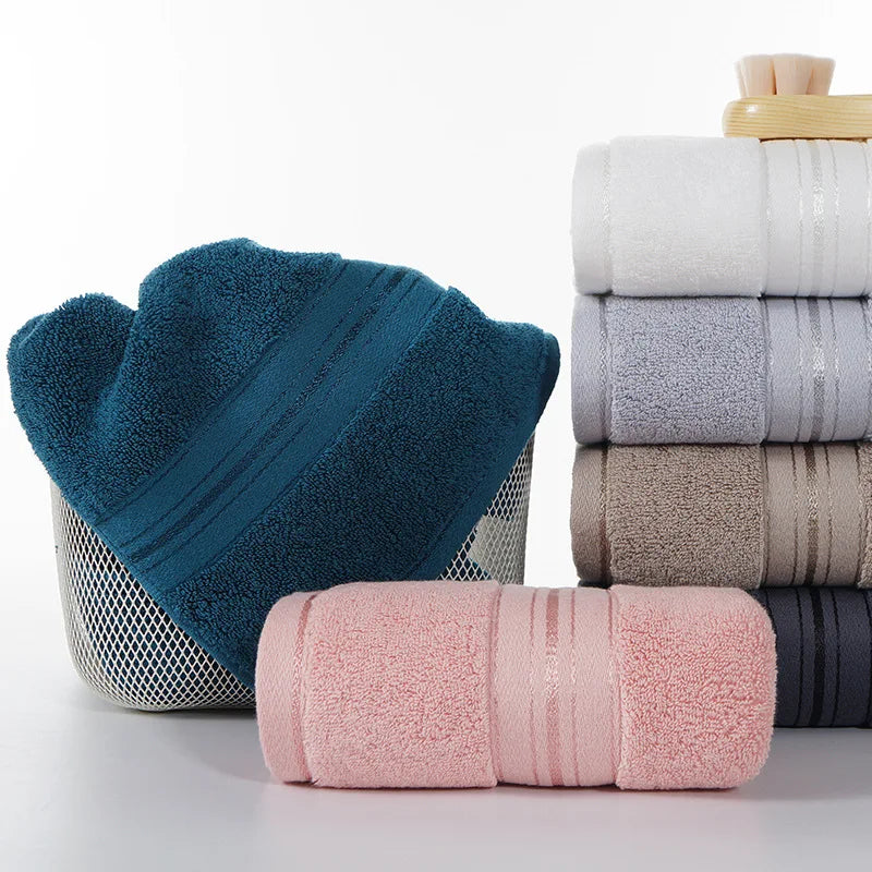 1pc Face Hair Towel 100%Cotton Soft Absorbent Solid Blue Grey Towels Toalla For Kids Adults Home Hotel Bathroom Textile 34*75cm