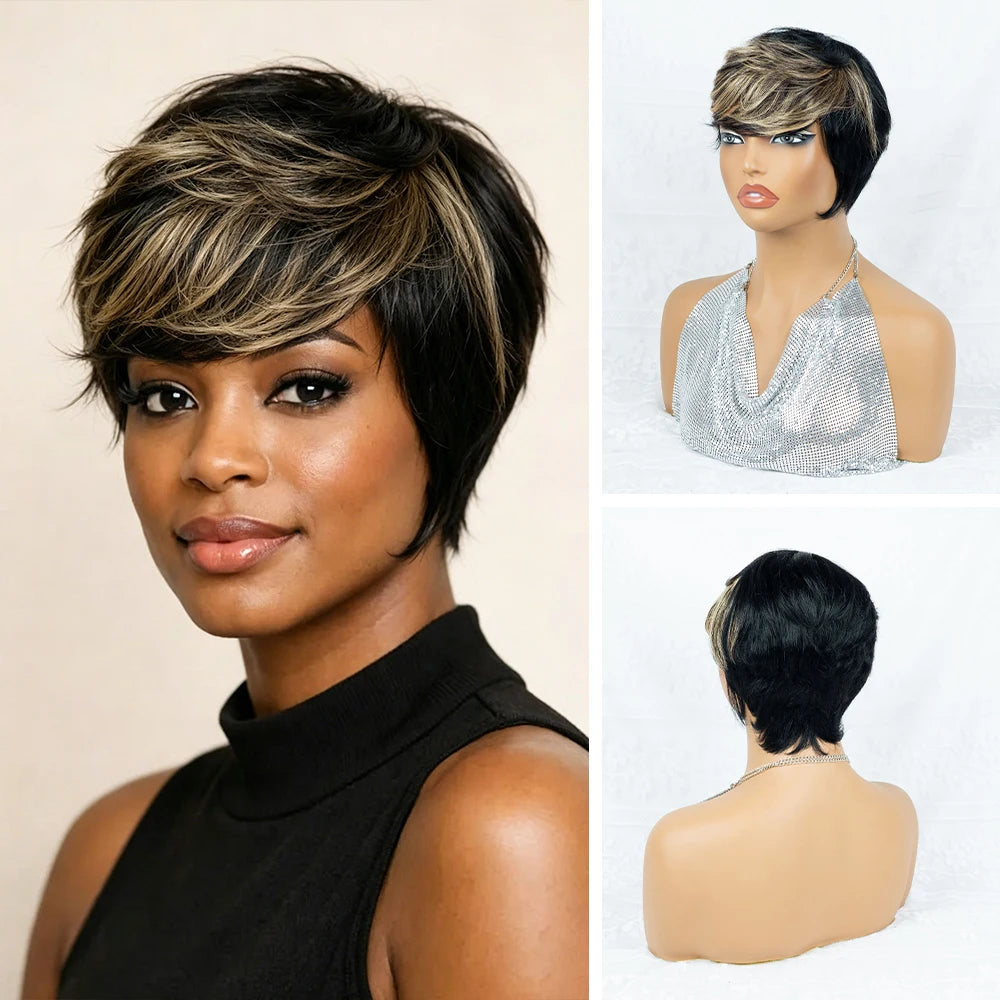 Ombre Blonde Pixie Wig