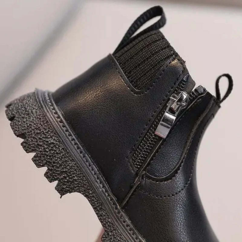 New Winter Children's Shoes 1-10 Years Old Warmer Snow Fashion Kids Boots PU Leather Boots  Princess Girls Anti Slip Foot