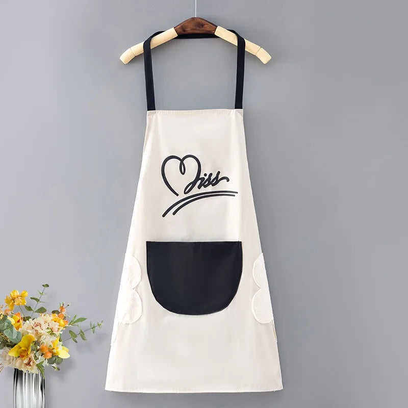 Cute Kitchen Aprons for Woman Men Chef Work Apron for Grill Restaurant Bar Shop Cafes Beauty Nails Studios Uniform