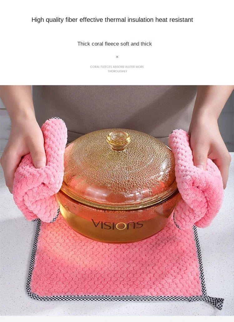 Paño de cocina Trapo de microfibra trapo de cocina paño para platos antiadherente toalla de limpieza de mesa engrosada almohadilla absorbente de limpieza para el hogar