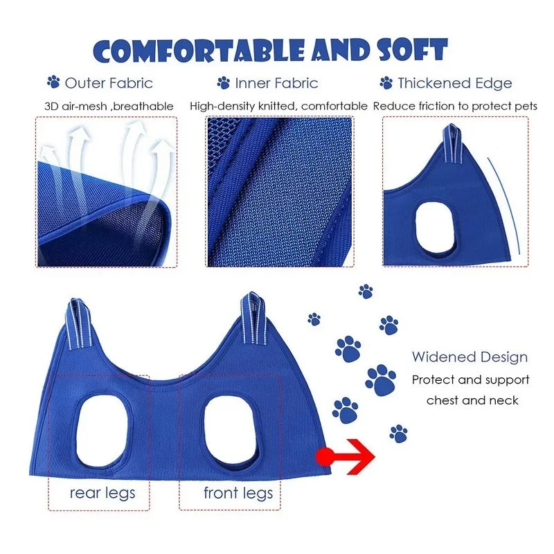 Dog Cat Grooming Hammock Fixed Bath Bag  Nail Cutting Anti Scratch Cat Trimming Restraint Bag Cat Beauty Hanging Pet Supplies