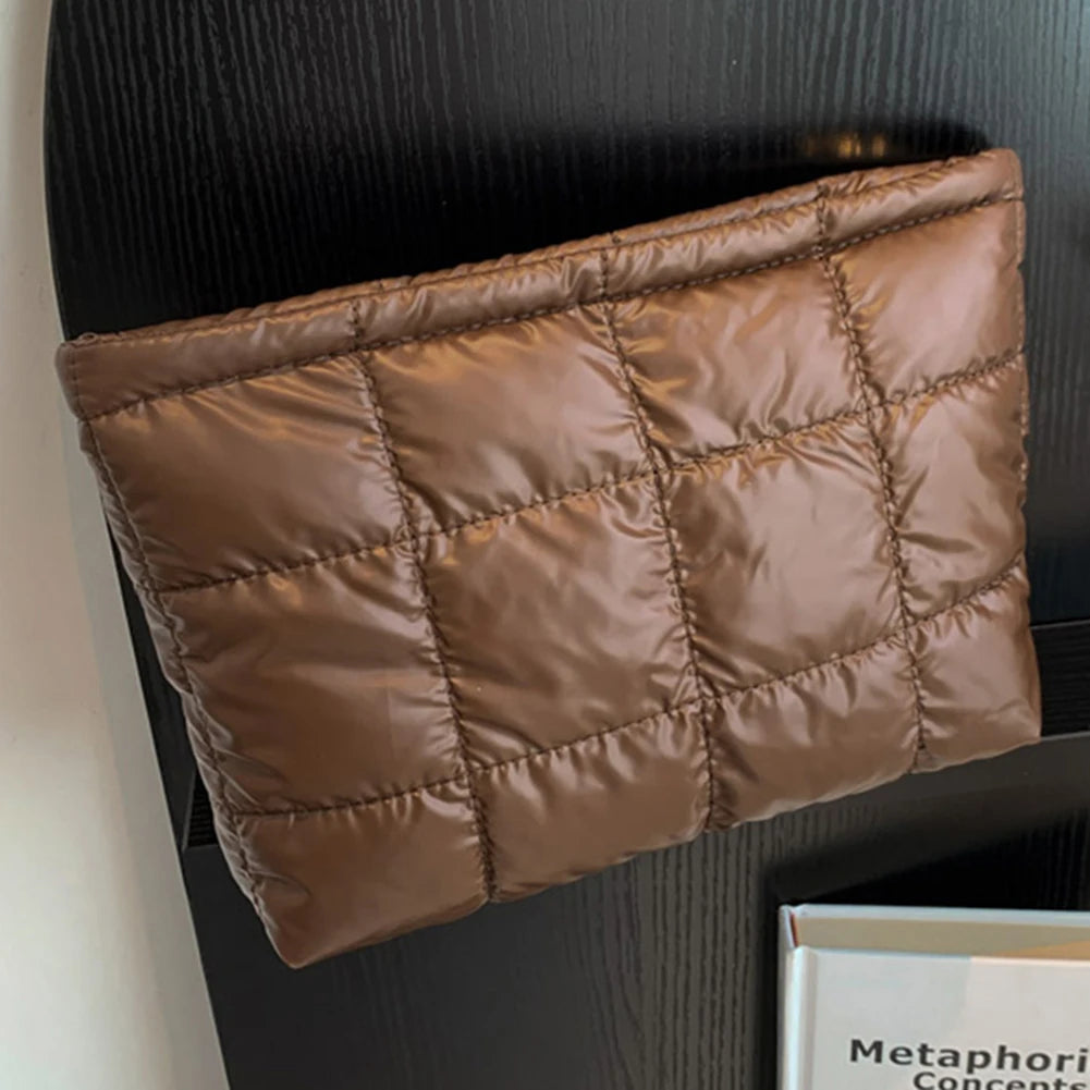 Bolsa de Aseo para Mujer Acolchada Bolsa de Maquillaje Acolchada de Gran Capacidad Bolsa Organizadora de Maquillaje de Color Sólido Bolsa de Maquillaje Acolchada